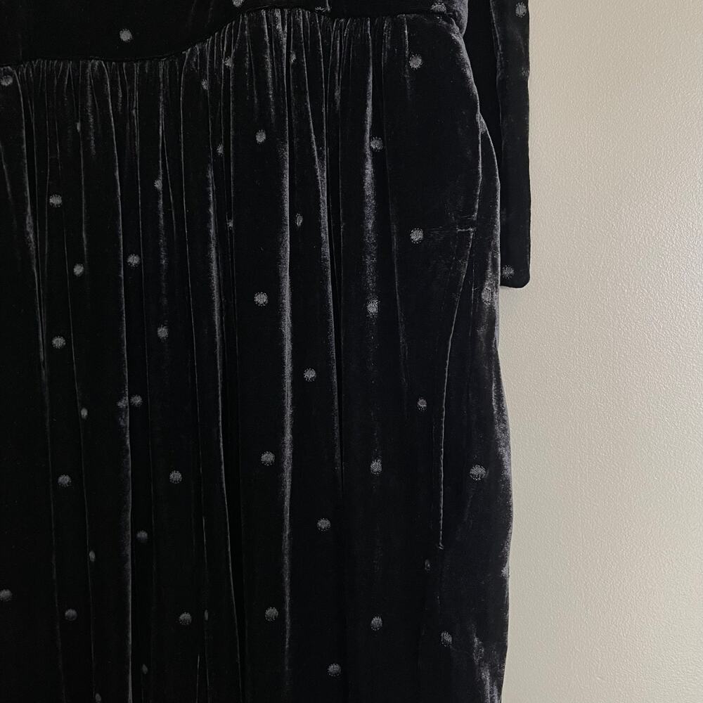 ULLA‎ JOHNSON Minnet Jumpsuit Jet Black Size 4 Embroidered Polka Dot Velvet Chic - Picture 13 of 16